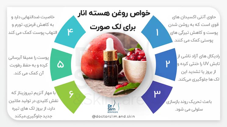 خواص روغن هسته انار برای لک صورت