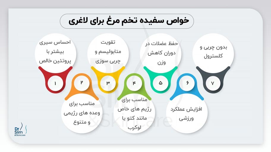 خواص سفیده تخم مرغ برای لاغری