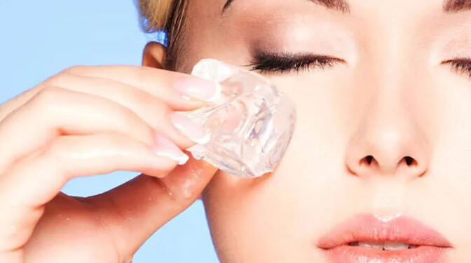 بوتاکس صورت با یخ قهوه