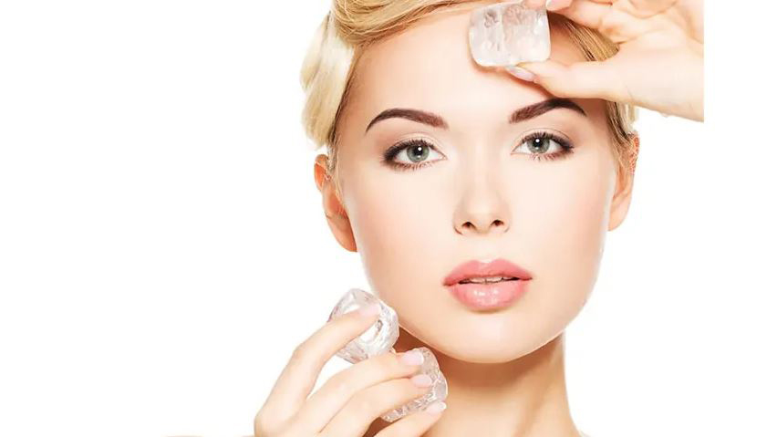 بوتاکس صورت با یخ قهوه